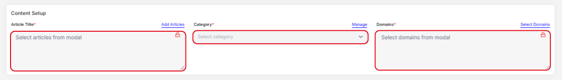 Blog Post Links — Content Setup section
