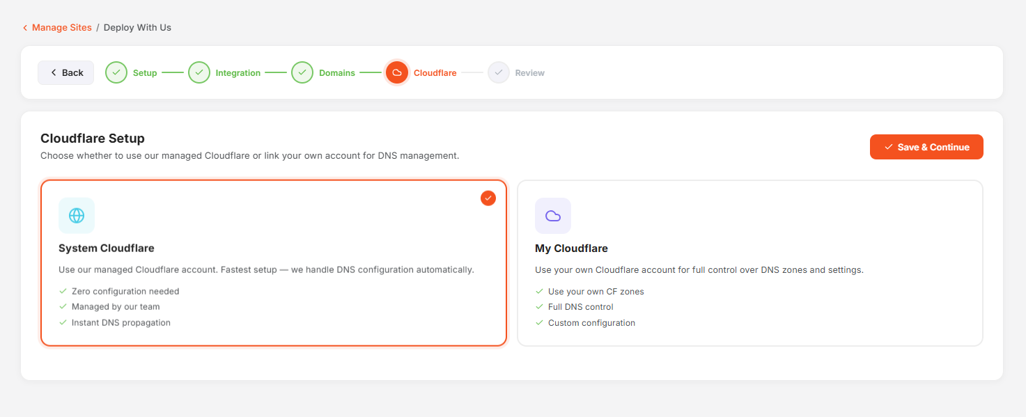 Step 4 — Choose Cloudflare DNS preference